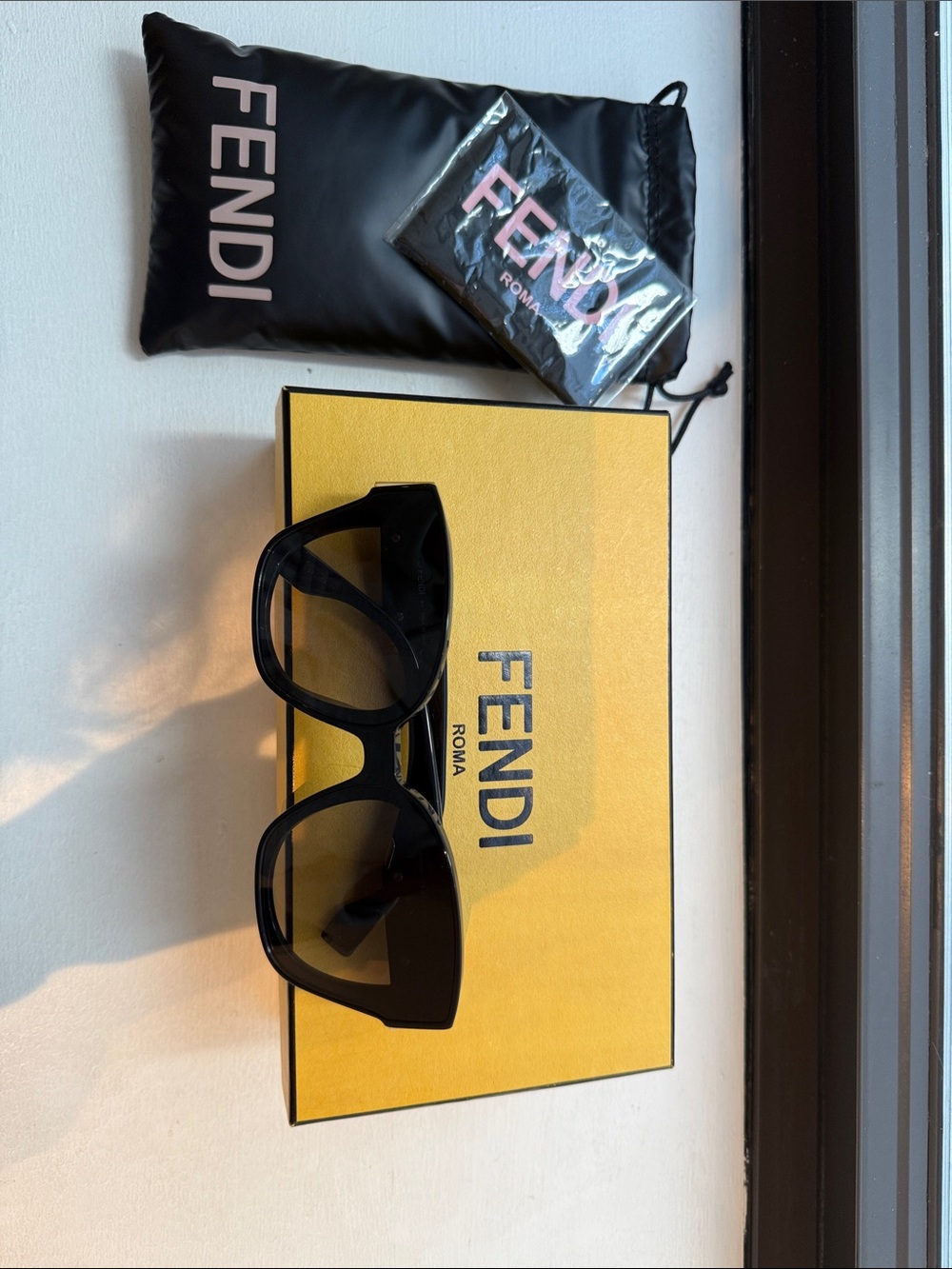 Fendi Black Sunglasses with Gold Accents